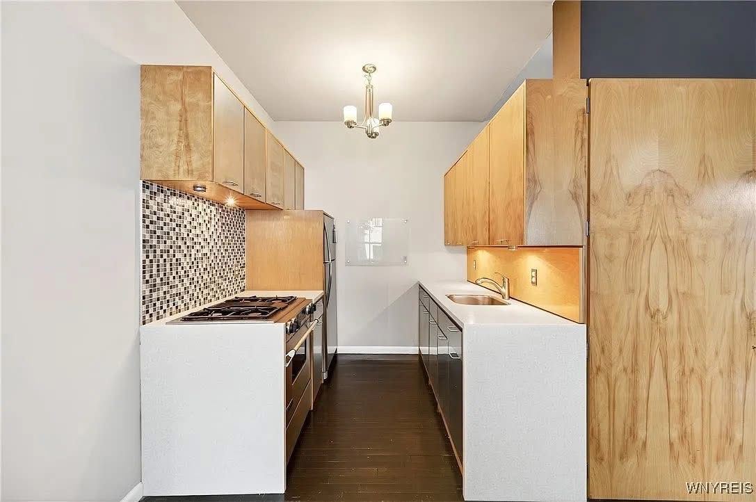 Modern galley kitchen after a detailed clean